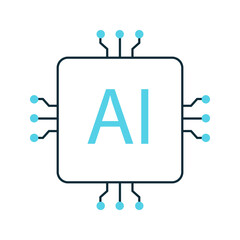 AI Computing Processor Chip Vector Icon Design, AI technology, chip design, advanced systems