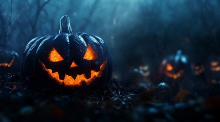 Naklejka premium halloween jack o lantern pumpkin