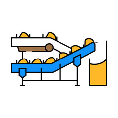 conveyor wood pellets line icon vector. conveyor wood pellets sign. isolated symbol illustration