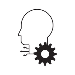 AI-Driven Human Problem Solving Brain Vector Icon Design, neural networks, machine learning, innovation