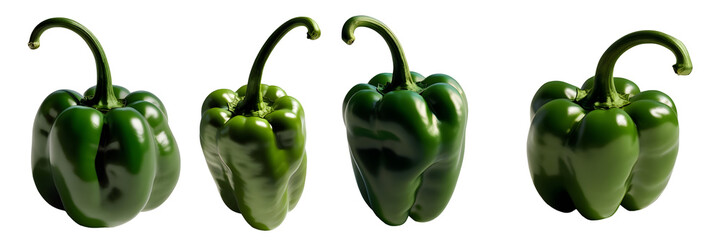 Green chili set isolated