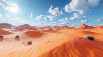 Desert Landscape under a Bright Sky