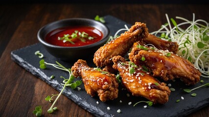 Fototapeta premium wings with sauce