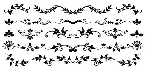 Elegant ornamental floral borders with intricate details, perfect for invitations, certificates, and decorative projects.