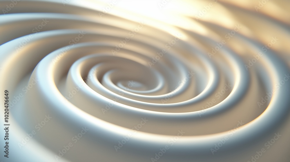 Poster swirling white pattern captured in soft light, creating a smooth and flowing texture that evokes a s