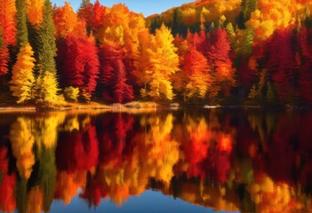 breathtaking scenic views showcasing vibrant seasonal transitions exquisite palette, landscape, nature, tree, leaf, sky, cloud, mountain, river, lake