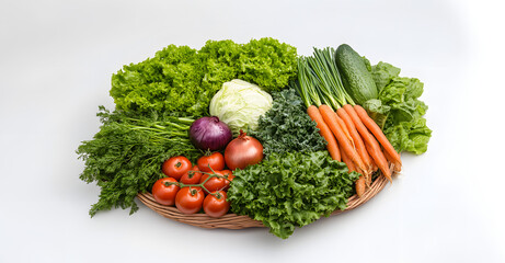 Fresh Organic Vegetables in Rustic Bucket