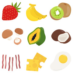 Png colorful food cartoon sticker set
