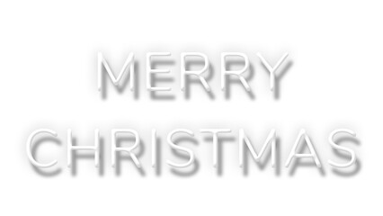 White neon word Merry Christmas typography design element