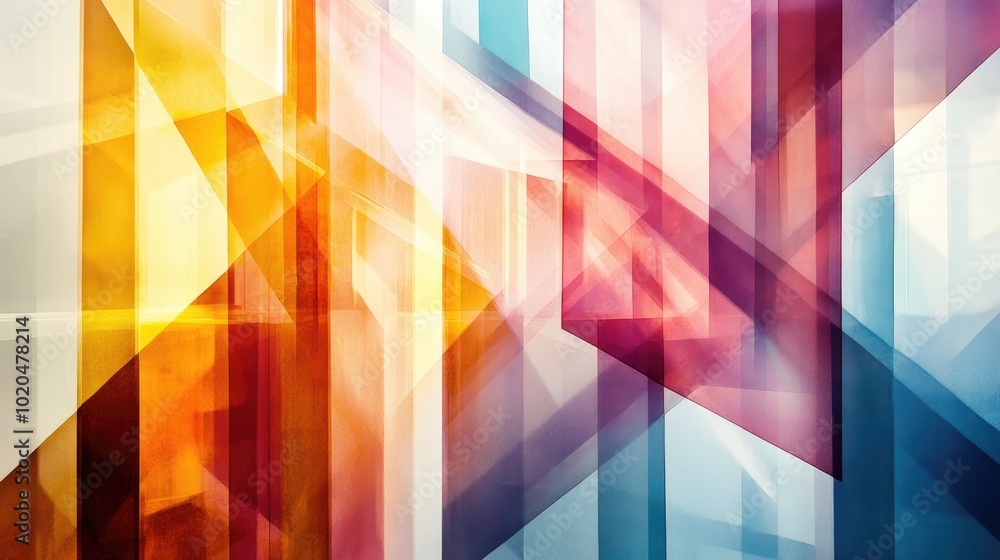 Poster a seamless abstract design with transparent geometric shapes beautifully layered and aligned for a v