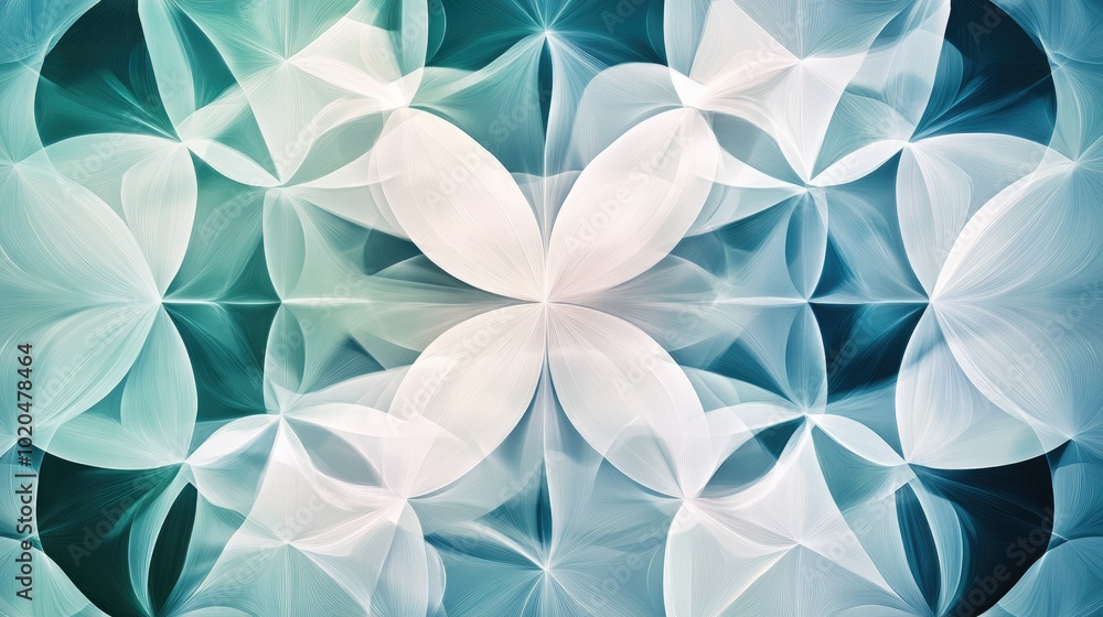 Poster a sophisticated abstract background with transparent geometric shapes arranged in a seamless, beauti
