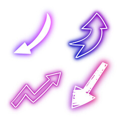 Neon arrows sign set design element