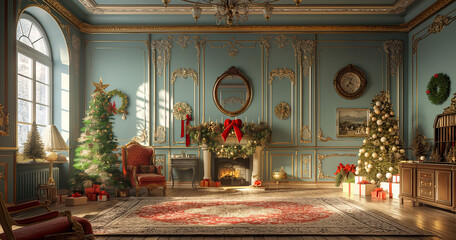 Ornate Christmas Decor in a Grand Victorian Home