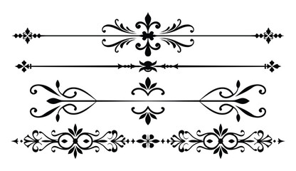 A set of ornate dividers perfect for adding an elegant touch to design projects, invitations, and certificates.