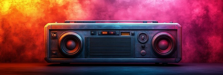 Fototapeta premium Vintage Boombox, 80s Music Player, Retro Sound System