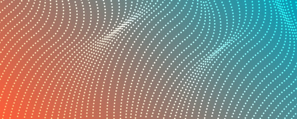 Colorful halftone background with flowing dots