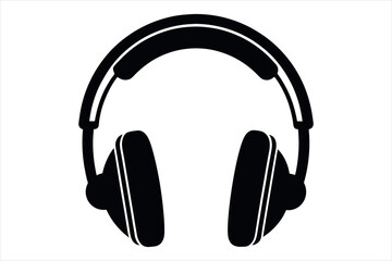 headphone silhouette vector illustration