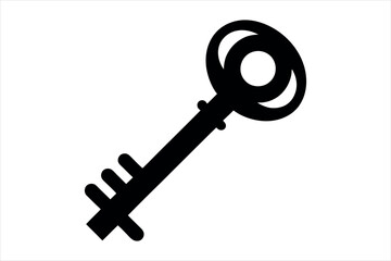 black key isolated on white background
