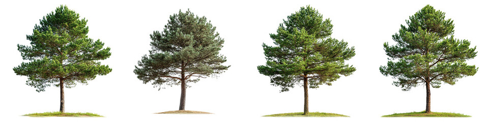 Obraz premium collection Set of A Isolated pine tree on a transparent background cutout, PNG file 