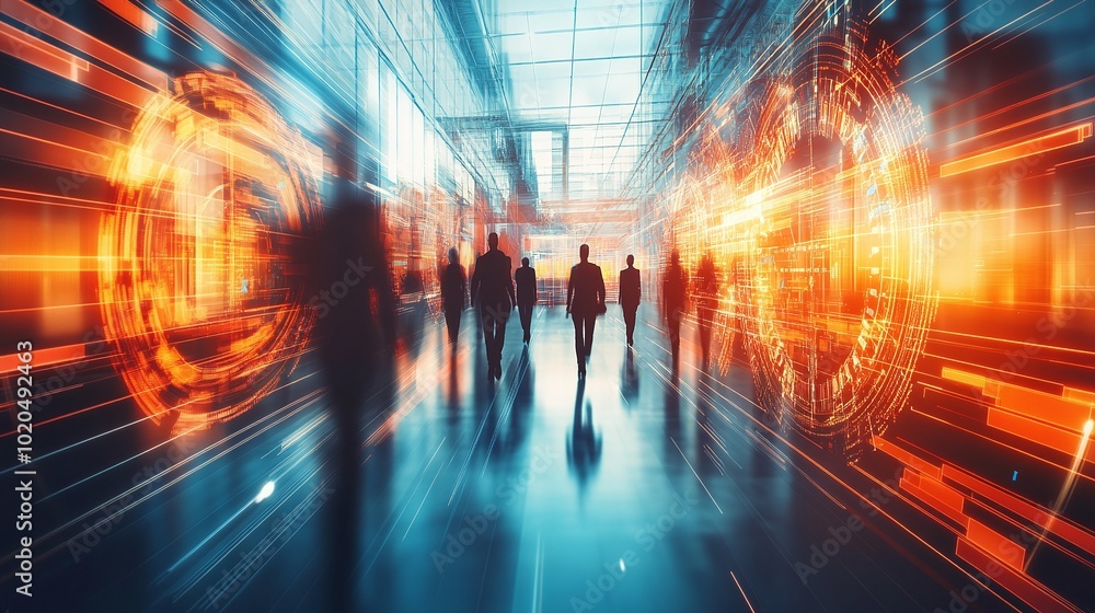 Poster adaptability speed and innovation represented in a conceptual image of business agility using dynami