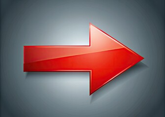 Bright red arrow on a sleek gray background serves as a contemporary directional sign, embodying modern design principles for intuitive navigation and clarity.