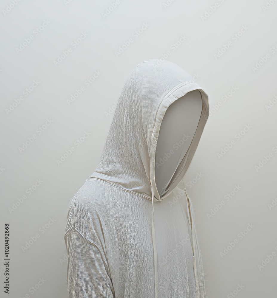 Canvas Prints Blank white hoodie sweatshirt on white background with invisible mannequin template