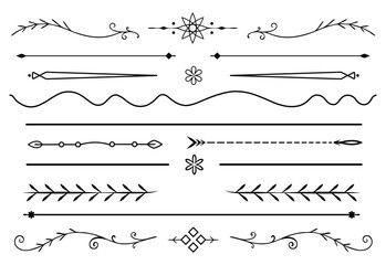 Obraz premium Minimalist Divider Line And Elements Vector Collection