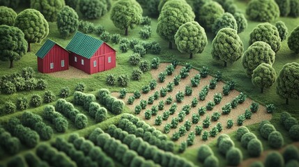 regenerative agriculture illustration highlighting sustainable farming practices rich soil and biodiversity promotion to achieve ecological balance and healthy crop growth