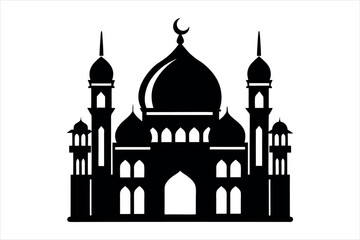 silhouette of a mosque