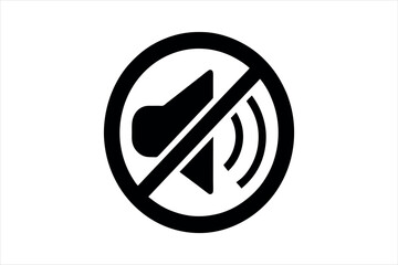 no sound sign vector illustration