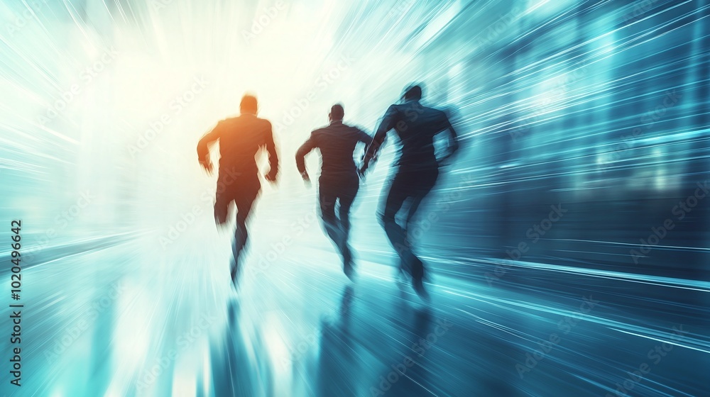 Poster adaptability speed and innovation represented in a conceptual image of business agility using dynami