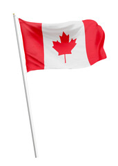 Png Canadian flag on pole, transparent background