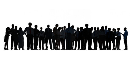 Png business people silhouette sticker, transparent background