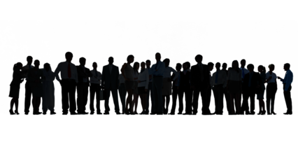 Png business people silhouette sticker, transparent background