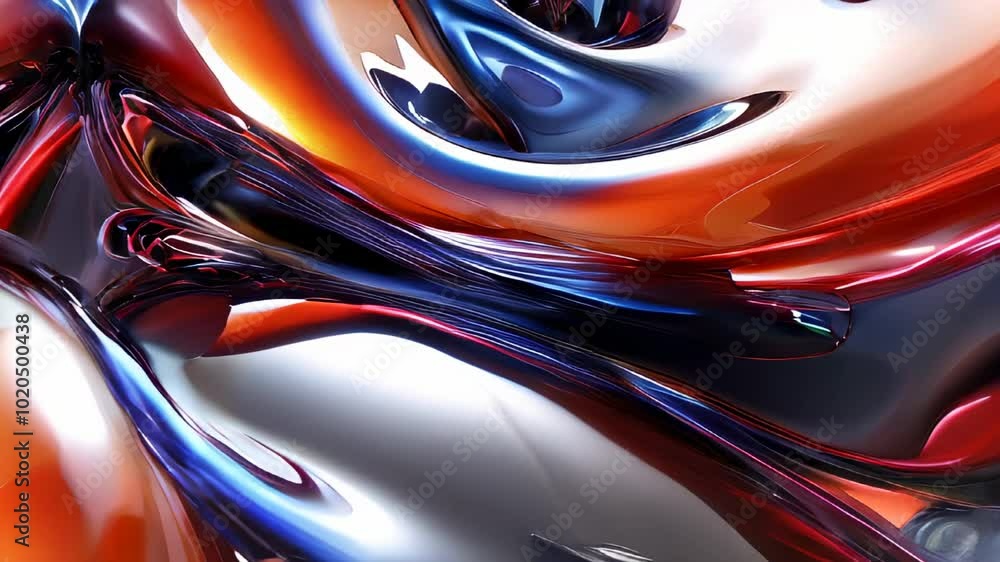 Poster an abstract image with vibrant swirls of red and blue, creating a sense of dynamic movement and flui