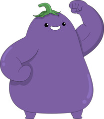 purple eggplant is posing with its fat body