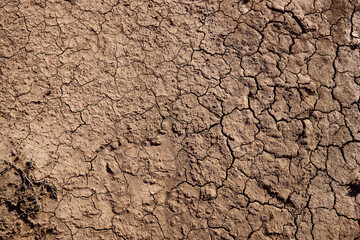 Full frame shot of dry and cracked ground in a desert