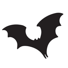Black vampire bat icon isolated on transparent background. Vampire bat for Halloween holiday.