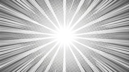 Flat comic style background with gray and white colors from a low angle