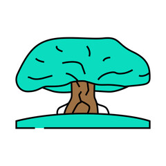 bodhi tree buddhism line icon vector. bodhi tree buddhism sign. isolated symbol illustration