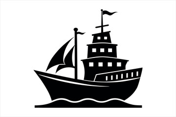 silhouette of a ship