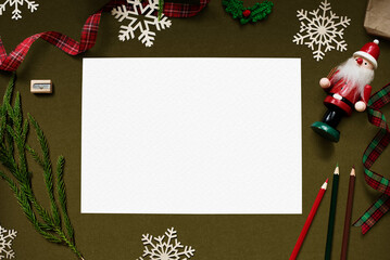 Christmas holiday card png mockup