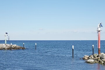 Grömitz -Einfahrt in den Yachthafen
