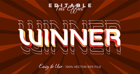 Winner typography trendy editable text effect