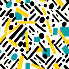 abstract Seamless Memphis-style pattern. background print with geometric shapes on a white background