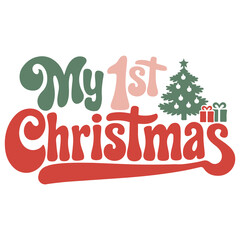 Retro Christmas PNG design high quality
