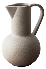 Png beige ceramic jug vase mockup
