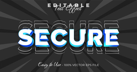 Secure typography trendy editable text effect
