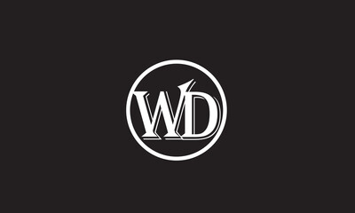  WD, DW, W, D Abstract Letters Logo Monogram