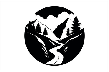 valley silhouette vector © Absolute Illustros